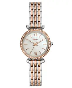 Женские часы-браслет Carlie Mini с позолоченным корпусом из нержавеющей стали, 28 мм Fossil