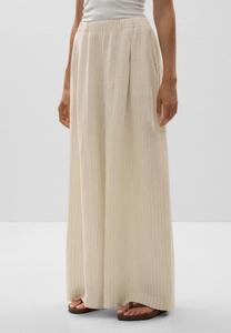 Брюки OYSHO STRIPED WIDE-LEG, Beige