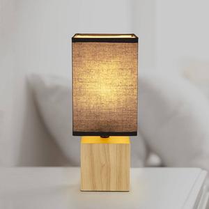 Настольная лампа Globo Lighting Valentino, текстурированная ткань / массив дуба - 1 пламя - черный