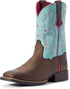 Женские ковбойские сапоги Ariat Tombstone с широким квадратным носком, синий/коричневый/темно-коричневый