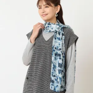 Полупрозрачный шелковый шарф в клетку Lobjie, цвет Gray