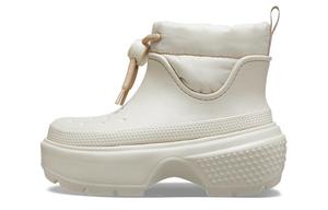 Женские ботинки Crocs зимние на платформе, светло-серый