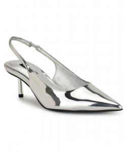 Женские туфли-лодочки Hunny с острым носком и открытой пяткой Nine West, Silver Mirror Metallic