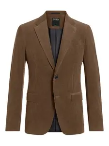Блейзер из кашкорсе вельвета Zegna, коричневый