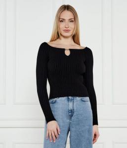 Блузка женская Boss Orange с глубоким вырезом, черный