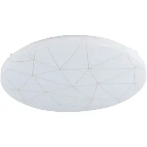 Потолочный светильник RENDE, потолочная лампа, сталь и пластик, IP20, для гостиной, лампа LED-модуль 1 шт. Теплый белый, потолочный светильник, H6,0 x Ø38 см, белый, 19,5 Вт в комплекте. Eglo, белый