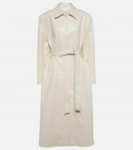 Однобортное кожаное пальто Magda Butrym, белый