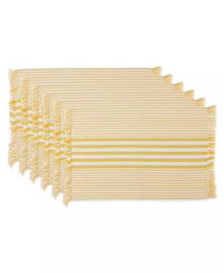 Дизайн импортных полосок с подставкой для столовых приборов с бахромой, набор из 6 шт Design Imports, желтый