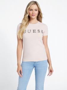 Футболка с логотипом Pepper Rhinestone Guess Factory, цвет Vapor Rose