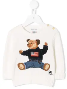 Свитер с вышивкой POLO RALPH LAUREN KIDS, белый