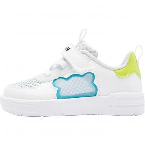 Нескользящие износостойкие низкие туфли для малышей QIAODAN, белый/серый/серебряный