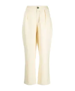 Бежевые льняные плиссированные брюки SiedrãS, бежевый