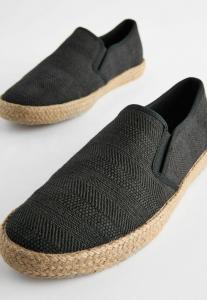 Туфли парусиновые на танкетке Textured Next, черные