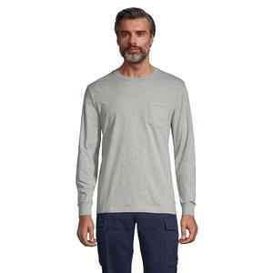 Мужская футболка Super-T с длинным рукавом и карманом Lands' End