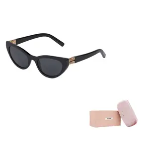 MIU MIU Солнцезащитные очки с логотипом, Black