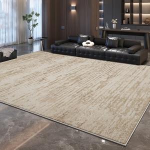 Budis Ковер 300х400 см для гостиной в винтажном стиле, моющийся, водостойкий, нескользящий, с золотым узором