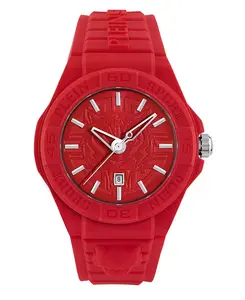 Новые мужские бесстрашные кварцевые часы с тремя стрелками и датой, красный силиконовый ремешок 46 мм Plein Sport, red
