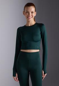 Топ Even&Odd active Long sleeved top, Dark Green