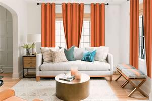 Шторы с подкладкой Samimport-2011, оранжевый