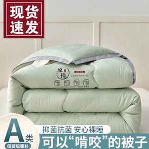 Fuanna Одеяло зимнее утепленное 220х240 см, 5 кг, из соевого волокна, класс А, антиклещевая защита, цвет Bubble Gauze Fabric - Green