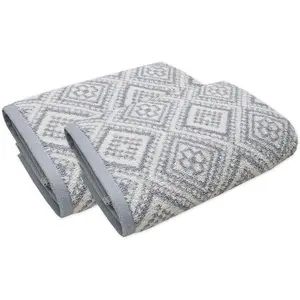 Ватационные полотенца Arabeske Duschtücher, полотенце, с скандинавским узором, произведено в Австрии Framsohn Frottier, Beige-naturweiß-grau-graphit