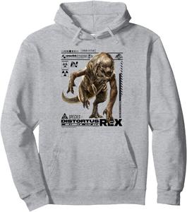 Худи Jurassic World Distortus Rex InGen Species File, серый