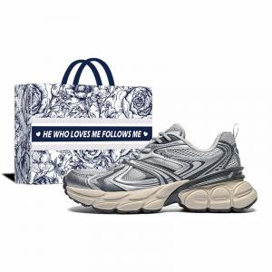 Kappa Антискользящие износостойкие дышащие легкие низкие массивные кроссовки с эффектом увеличения роста унисекс черные серебристые серебристо-серые с розовой сумкой для покупок