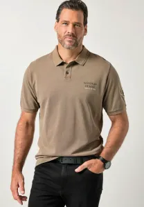 Рубашка-Поло с полурукавами и принтом на груди в винтажном стиле Jp1880, Dark Taupe