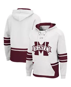 Мужская толстовка Mississippi State Bulldogs Lace Up 3.0 с завязками Colosseum, белый
