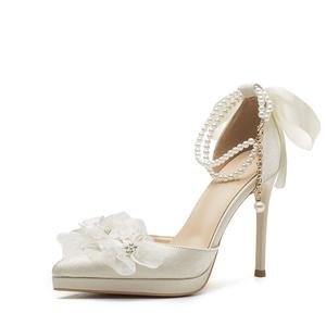 Женские туфли на тонком каблуке, абрикосового цвета BIGTREE, Apricot