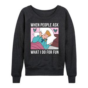 Футболка с длинным рукавом "Принцесса Золушка" для женщин с надписью "Мое любимое занятие — спать" из французского футера Disney, серый