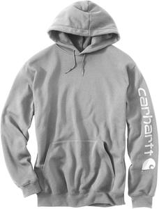 Carhartt мужская толстовка с логотипом на рукаве, свободный крой, средней плотности, Hthr Grey