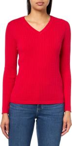 Женский хлопковый легкий свитер Tommy Hilfiger с V-образным вырезом, Scarlet