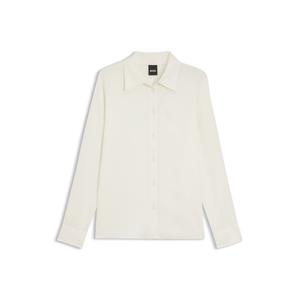 Блузка прямого кроя из эластичного шелка BOSS, белый