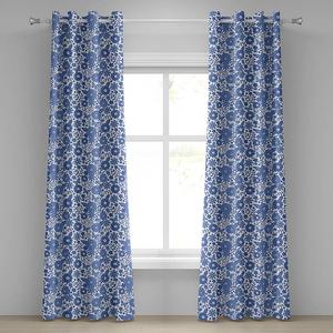 Штора Abakuhaus Holland 2er-Set, полиэстер - белый / синий - высота: 260 см