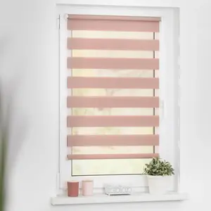 LICHTBLICK ORIGINAL двойные рулонные шторы «Duo Roller Blind Klemmfix, без сверления, с креплением», полупрозрачные, с креплением, легкая установка зажима без сверления. Подходит для окон и дверей, цвет altrosa + weiß