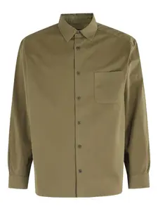 Рубашка на пуговицах с вышитым логотипом A.P.C., зеленый