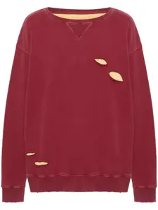 Многослойная толстовка с эффектом потертости MAISON MARGIELA, красный