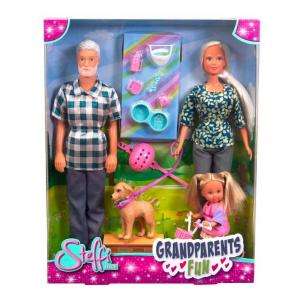 Набор кукол Штеффи Бабушка и дедушка и внучка Simba