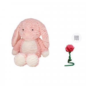 Плюшевая куколка из коллекции Running Collection, высота 55 см MENGGEGE, Pink Running Rabbit+Free Random Color Rose