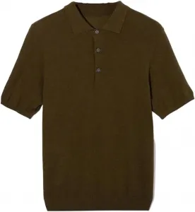 Мужской свитер с коротким рукавом из смеси шелка и шерсти, с отложным воротником