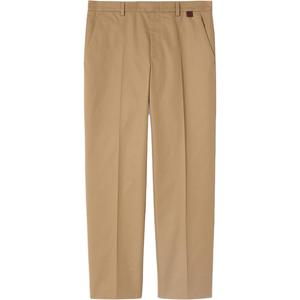 Хлопковые брюки из твила с отделкой из тесьмы GUCCI, бежевый