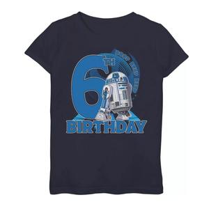 Футболка с рисунком на 6-й день рождения для девочек 7–16 лет «Звездные войны R2-D2 Boop Beep Beep» Star Wars