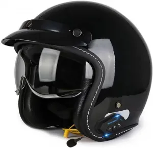 Ретро винтажный полуоткрытый шлем-джет, мотоциклетный шлем с Bluetooth, мотоциклетный шлем, одобренный DOTECE, шлем-джет, шлем для скутера с солнцезащитными очками, открытый шлем, шлем для скутера LPXPLP, 2