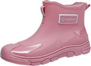Женские модные резиновые сапоги, нескользящие водонепроницаемые платформенные садовые ботинки для работы на улице, рыбалки, путешествий, кемпинга и фермерства Generic, розовый