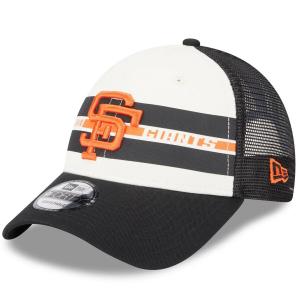 Мужская кепка New Era белого/черного цвета San Francisco Giants Team Stripe Trucker 9FORTY Snapback