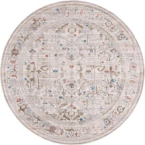 Ковер SAFAVIEH, 201 x 201 см, Persian Collection, круглый, Ivory & Sage, дизайн Boho Oriental, без линьки и простой в уходе, идеален для помещений с высокой проходимостью в гостиной, спальне (VTP427W)