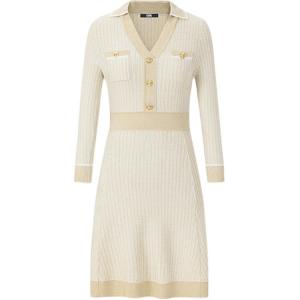 KARL LAGERFELD Длинное платье с рукавами Женское бежевое KARL LAGERFELD / Karl Lagerfeld Jeans