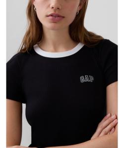(W) Мини-футболка с ребристым логотипом GAP