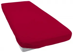 Простыня Janine "ЭЛАСТИК 5002", для матрасов высотой до 35 см, 95% хлопок, высокое качество, прочная 90-100х190-220 см, 1 шт., темно-красный